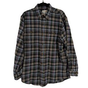 Carhartt Trumbull Long Sleeve Plaid Flannel Button Down Shirt Men's Size L